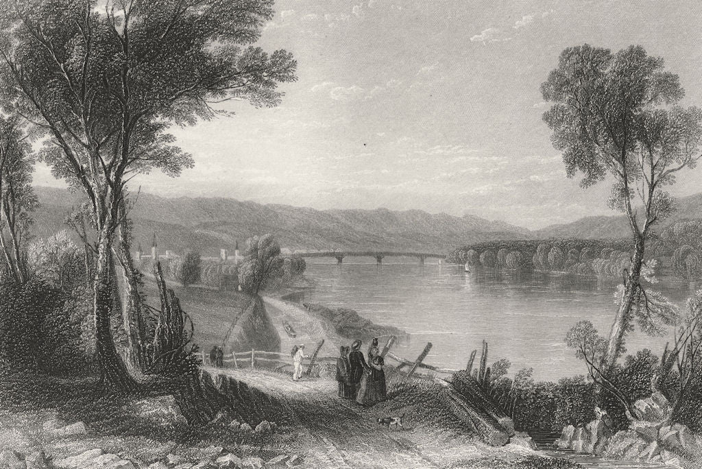 Wilkesbarre (Vale of Wyoming), Pennsylvania. WH BARTLETT 1840 old print